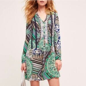 Anthropologie Tiny Caviana Floral Paisley Tunic Shirt Dress